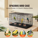 Succebuy 30in Flight Bird Cage – Stackable Divided Travel Cage with Handle & Perch for Small Birds and Pets