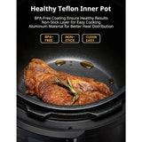 9-in-1 Electric Pressure Cooker – 6 Quart Instant Multi-Cooker with 14 Presets, Non-Stick Pot, Slow Cooker, Sauté, Steamer & More (Black)