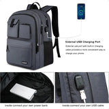 Unisex 15.6" Laptop Backpack – School Bookbag for Teen Boys & Girls | USB Charging Student Daypack