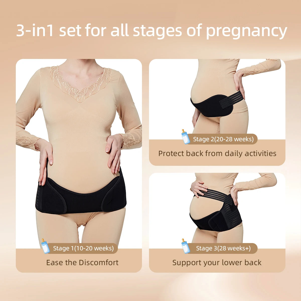 Breathable Adjustable Maternity Support Belt – Belly Wrap for Mid to Late Pregnancy, Back Pain Relief & Abdominal Support