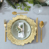 13″ Round Durable PP Serving Charger Plates Set – Spill-Proof, Elegant Coral Reef Design
