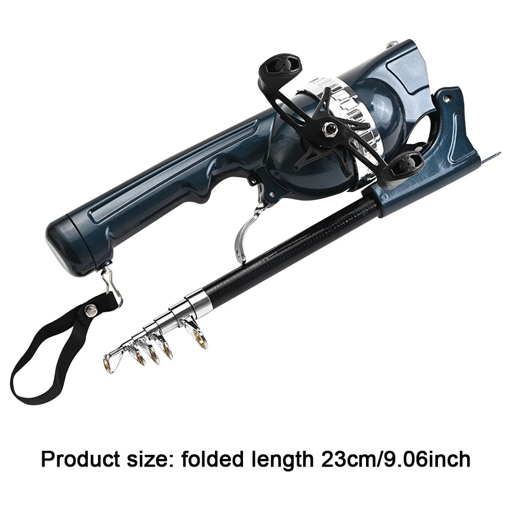 “Portable Folding Telescopic Fishing Rod Set – Stainless Steel Mini Fishing Pole with Reel & Line for Travel”
