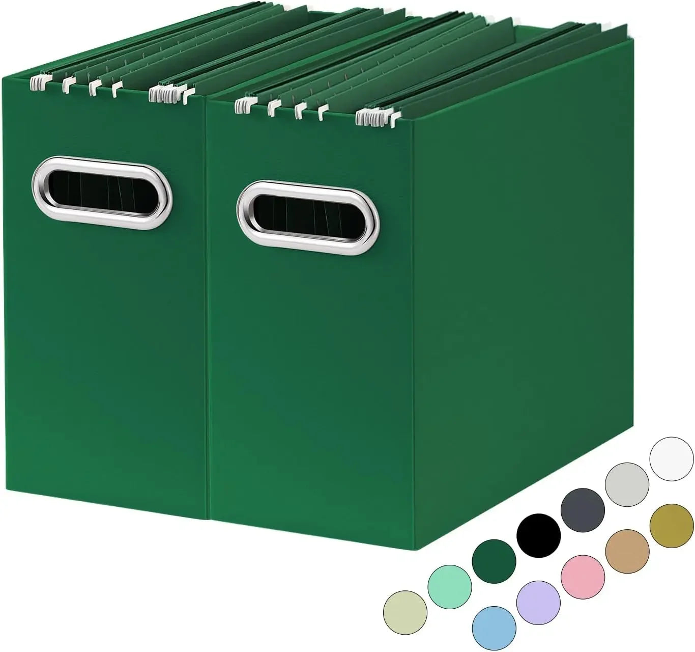 Collapsible File Organizer Box – 2-Pack Portable Storage with Handle for Office & Home (Pink) 📁