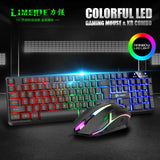 Limeide GTX350 Glow Keyboard and Mouse Kit – Upgraded USB Wired 104-Key Keyboard with Cap Cover & Optical Mouse for Home & Office