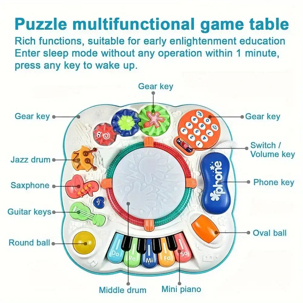Baby Activity Table – Multi-Function Early Education Music Table & Children’s Learning Table with Sound & Light Activity Center