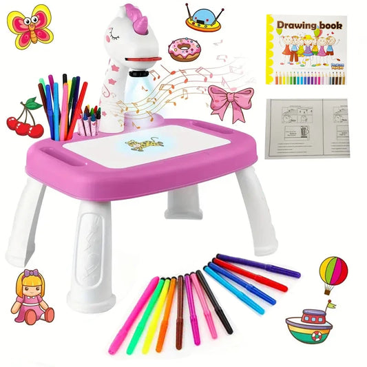 Unicorn Projection Drawing Board – Kids Art & Puzzle Toy with Music & Tracing for Ages 3+