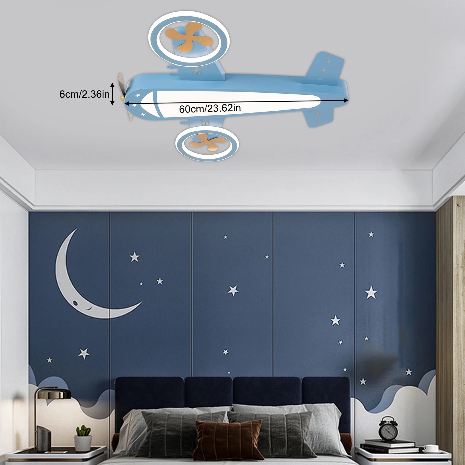 Dimmable LED Ceiling Light with Remote & Built-in Fan – 4800LM Modern Ceiling Lamp for Bedroom