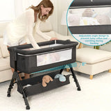 Chicco Next2Me Essential Bedside Crib – 3-in-1 Baby Bassinet, Bedside Sleeper & Crib with Wheels, Storage Basket & Adjustable Height