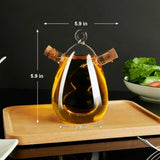 2-in-1 Oil & Vinegar Dispenser Bottle with Cork Stoppers – Olive Oil & Vinegar Cruet Set