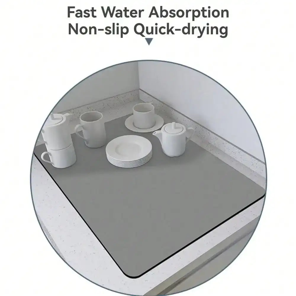 Absorbent Dish Drying Mat for Kitchen Counter – Non-Slip Rubber-Backed Quick-Dry Pad 🧼💧