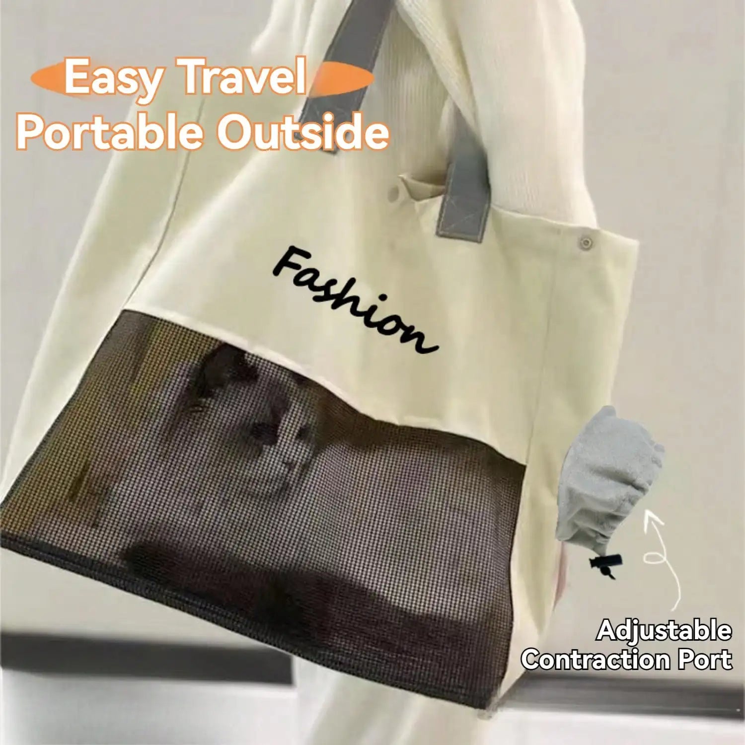 Cat & Small Dog Carrier Bag – Soft-Sided Foldable Tote with Breathable Mesh, Adjustable Travel Bag for Pets