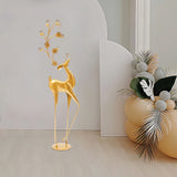 Gold Deer Statue Decoration – Retro Freestanding Deer Figurine | Elegant Home & Office Sculpture Décor