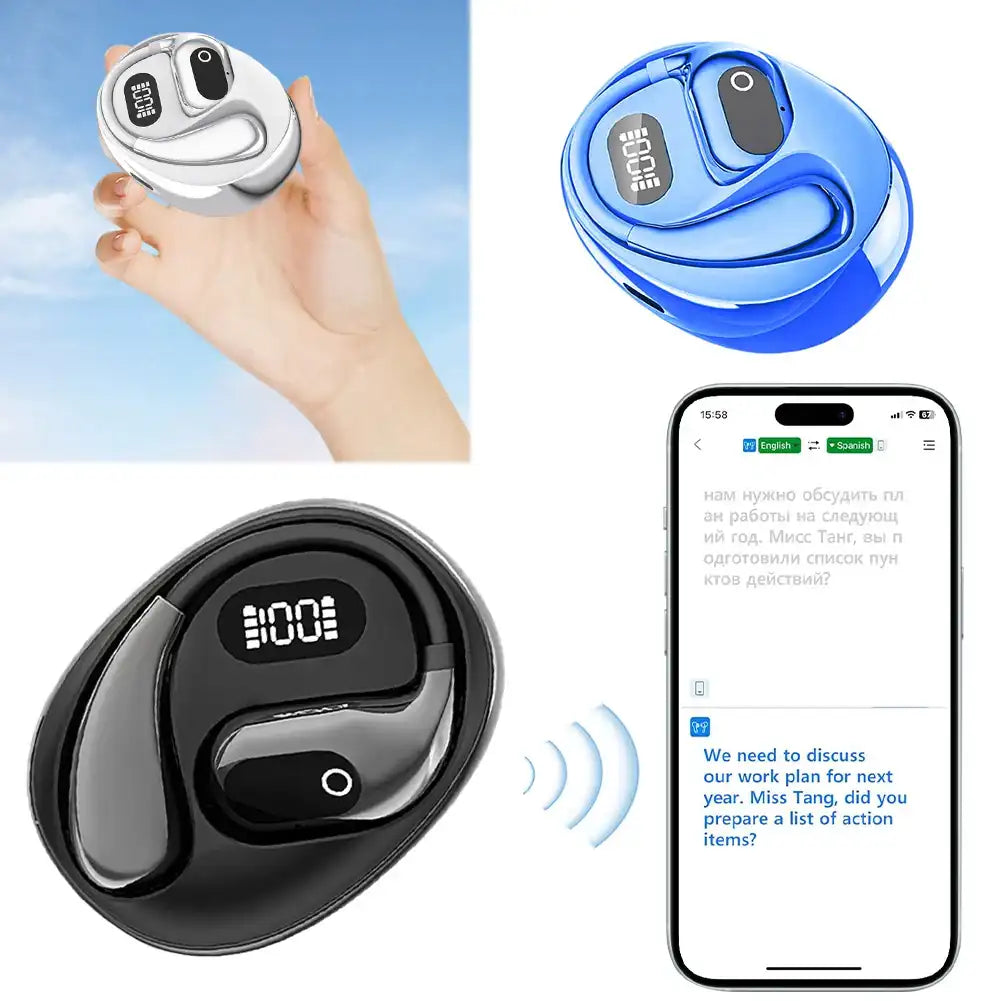 “AI Translator Earbuds for 138+ Languages – Real-Time Voice & Text Translation Bluetooth 5.3”