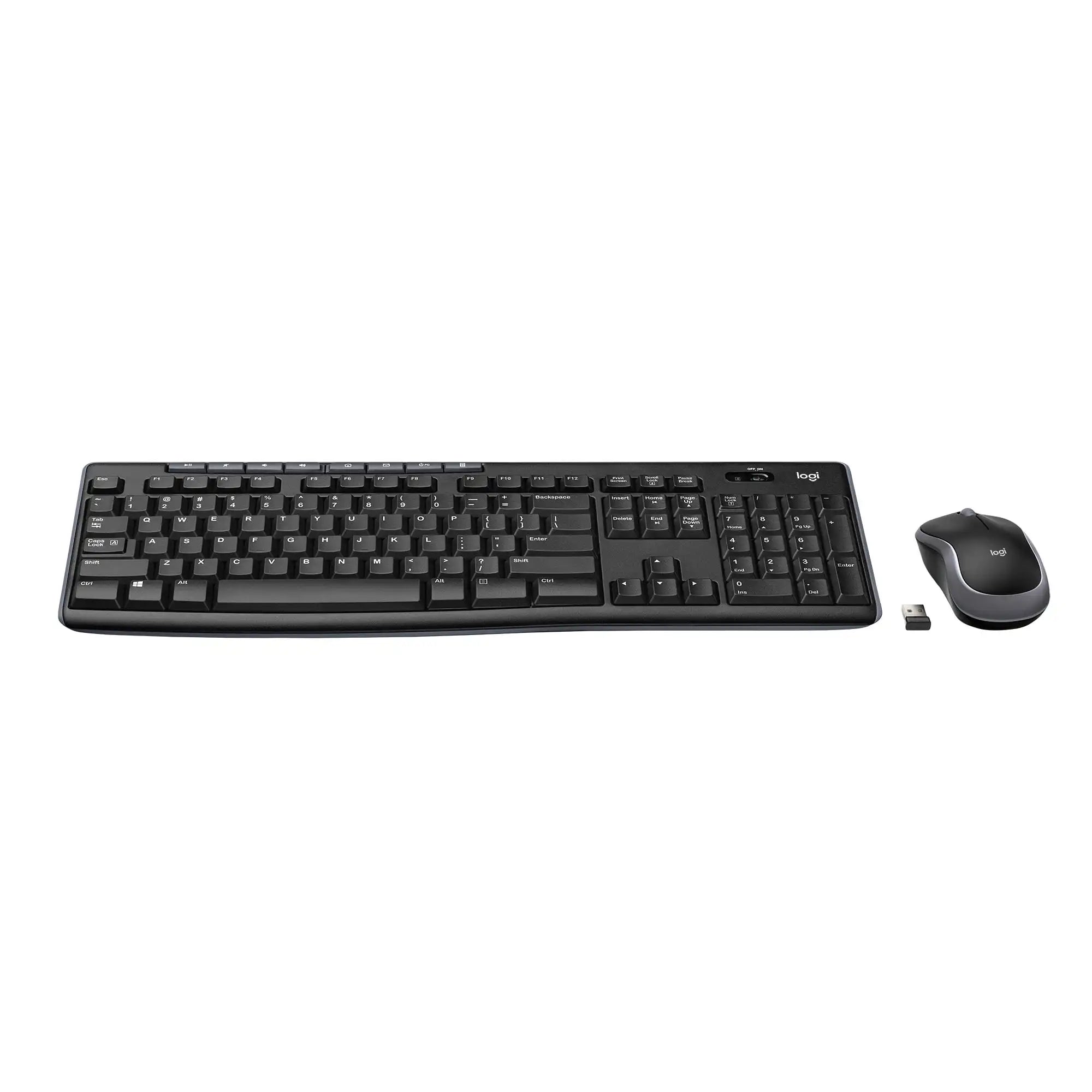 Logitech Wireless Keyboard and Mouse Combo – 2.4GHz Connection with Compact Mouse, Plug-and-Play for Windows PCs & Laptops