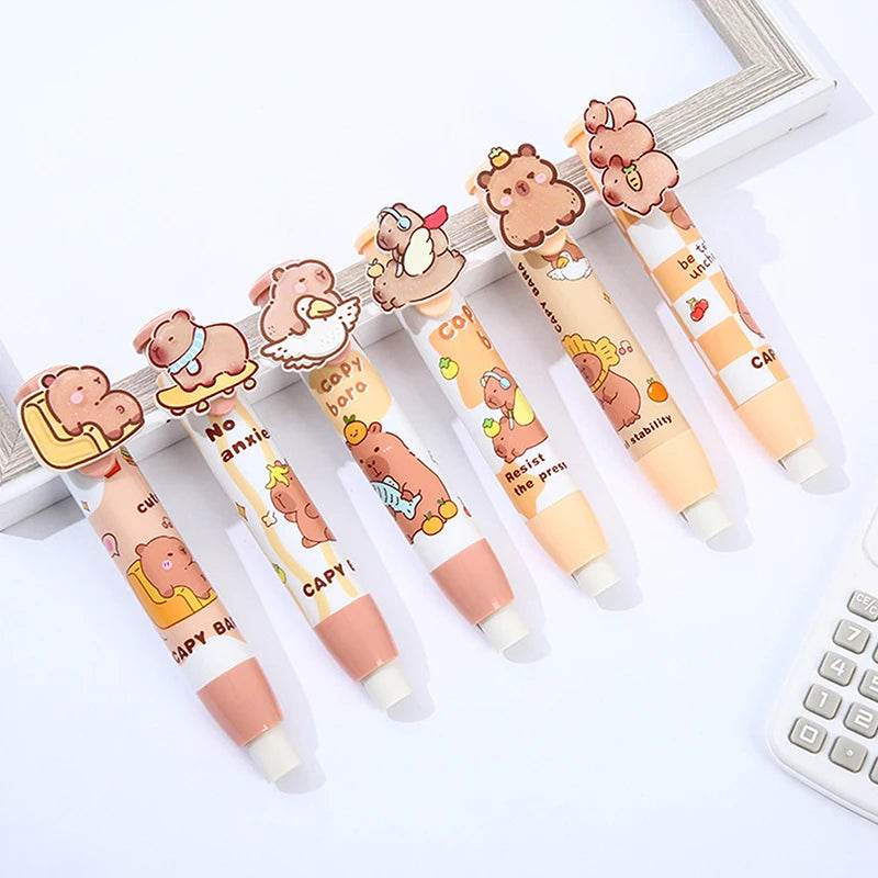 Kawaii Push-Pull Capybara Eraser – Soft School & Office Rubber Eraser for Kids