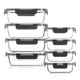 8-Piece Borosilicate Glass Food Storage Containers – BPA-Free Leakproof Meal Prep Set