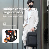 Expandable 35L Waterproof Laptop Backpack with USB Charging Port for Business Travel & Daily Work