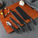 “Black Premium Kitchen Knife Set – Chef & Fruit & Cleaver + Cutting Board & Egg Mold”