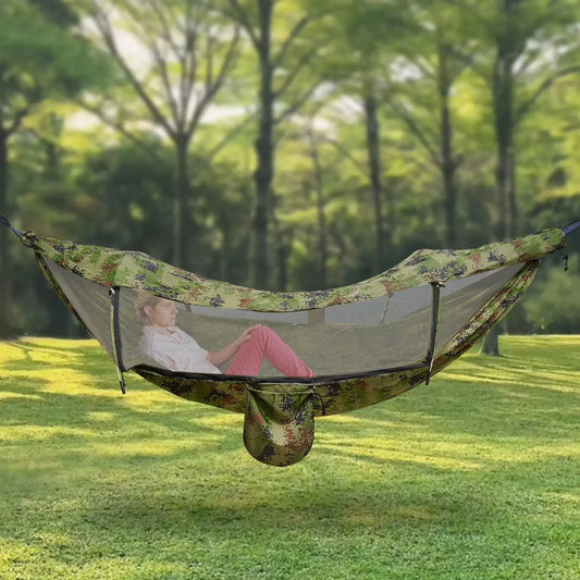 Premium Camping Hammock – Includes Built-In Mosquito Net & Sun Shade