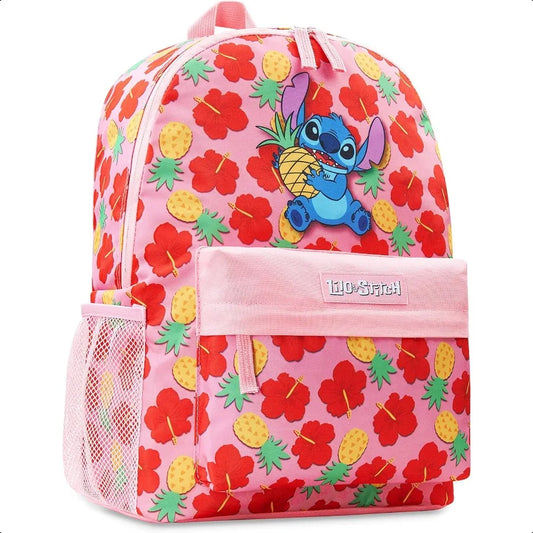 Stitch Backpack for Girls & Teens – Pink-Red School Book Bag with Cute Design