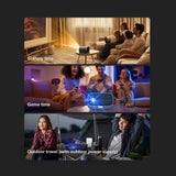 V9 LED 1080p Projector – 1000 ANSI Lumens, Auto-Focus, Wi-Fi 6 & Bluetooth 5.0, Water-Cooled for Home Theater