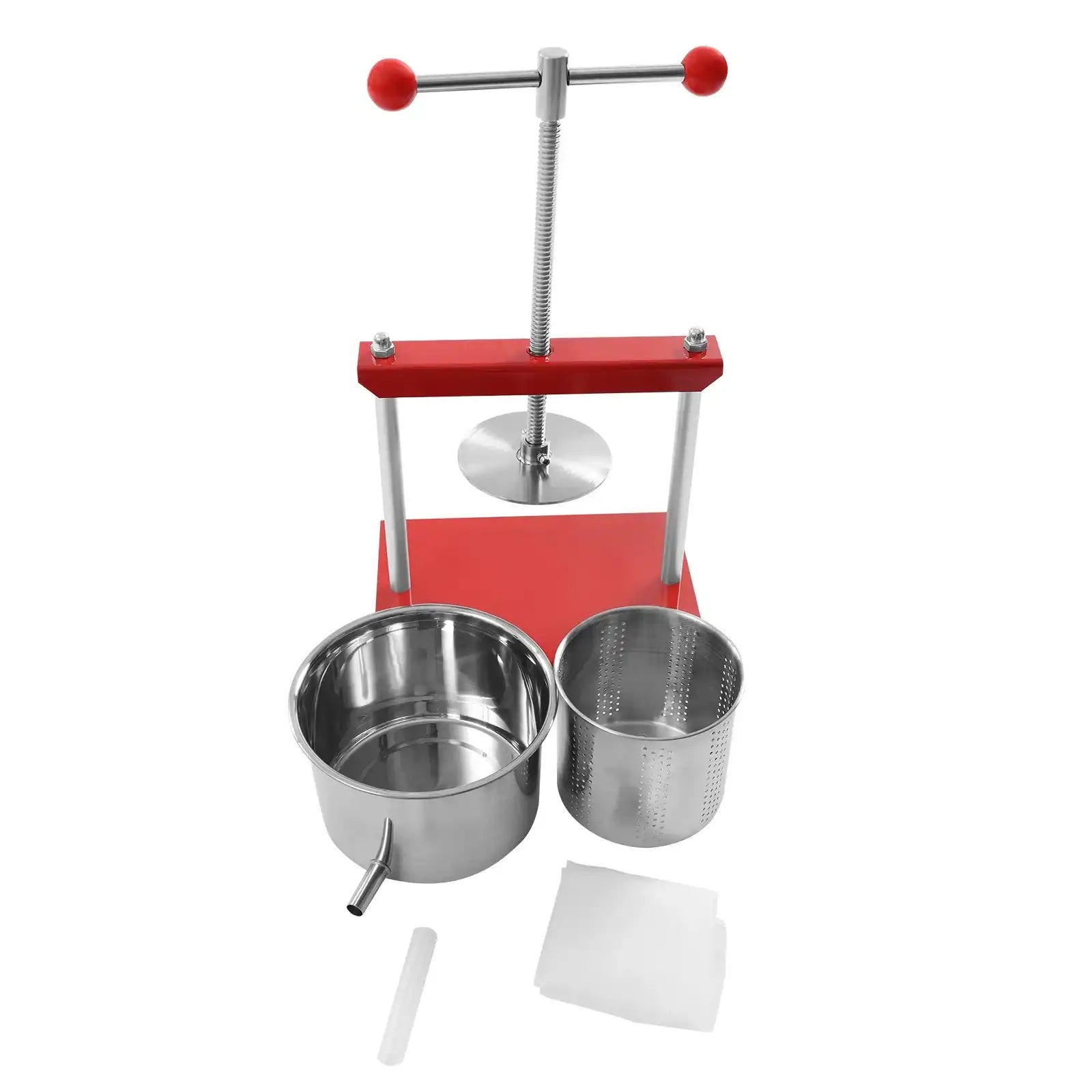 0.8 Gallon Stainless Steel Manual Press – Cheese, Herb, Fruit & Wine Press Machine for Juice, Vegetables & Olive Oil Extraction