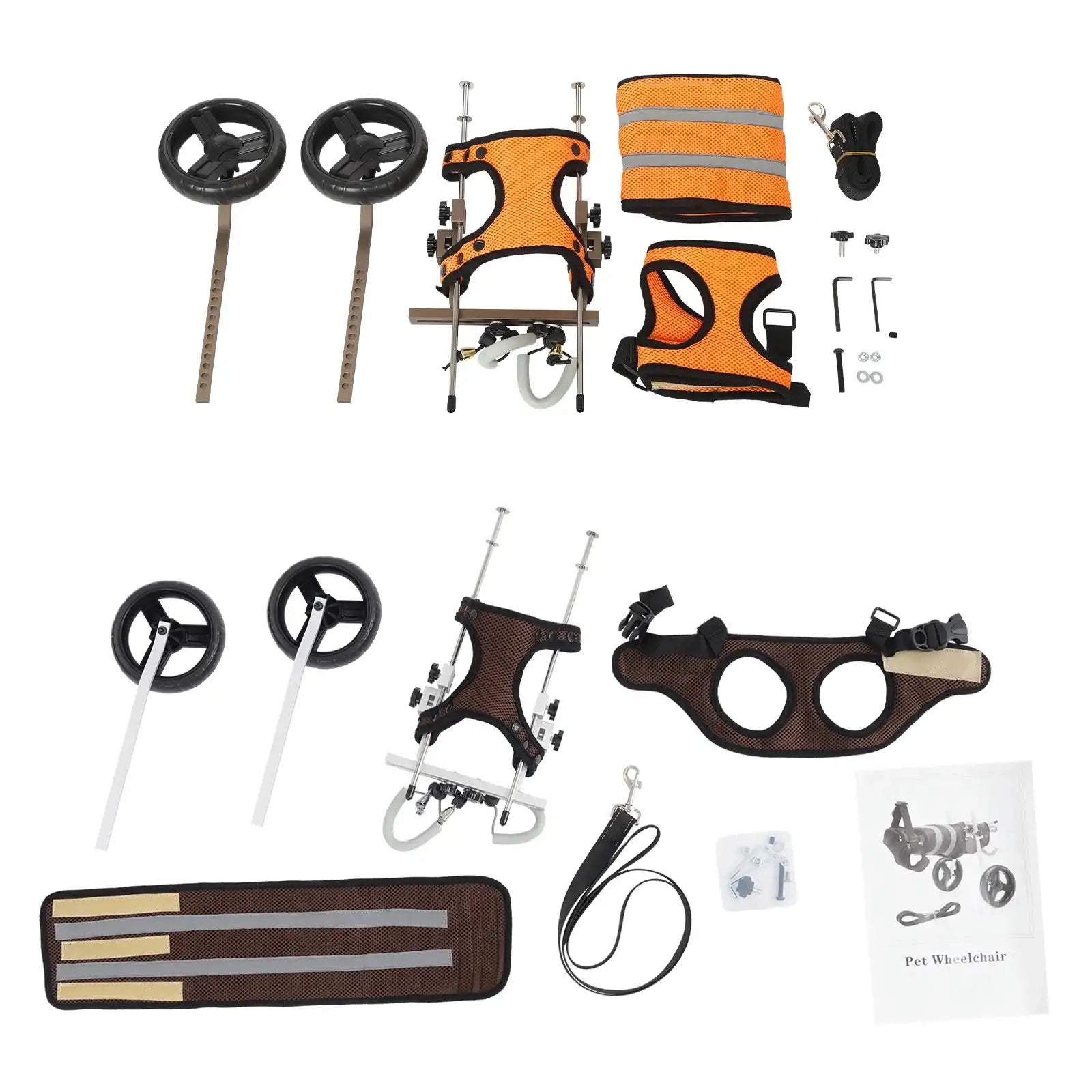 Adjustable Back-Leg Pet Wheelchair – Lightweight Mobility Cart for Dogs & Cats 🐾