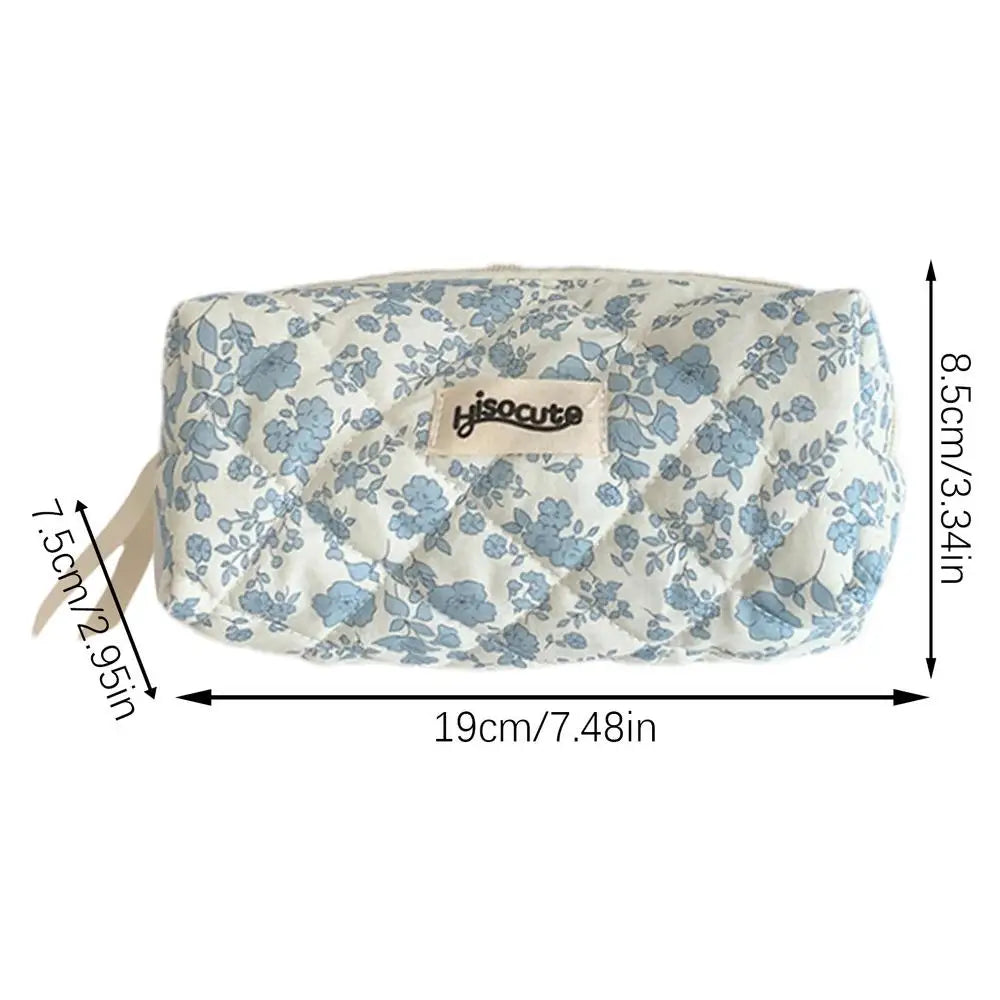 Portable Floral Pen Bag – Large Capacity Pencil Case, Multifunctional Stationery Storage Organizer for Students & School