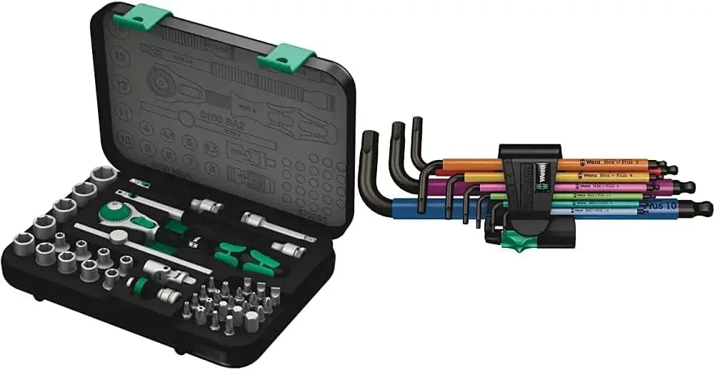 Wera 8100 SA 2 Zyklop 1/4" Metric Ratchet Set – 42 Pieces | Professional Mechanics Tool Kit with Case