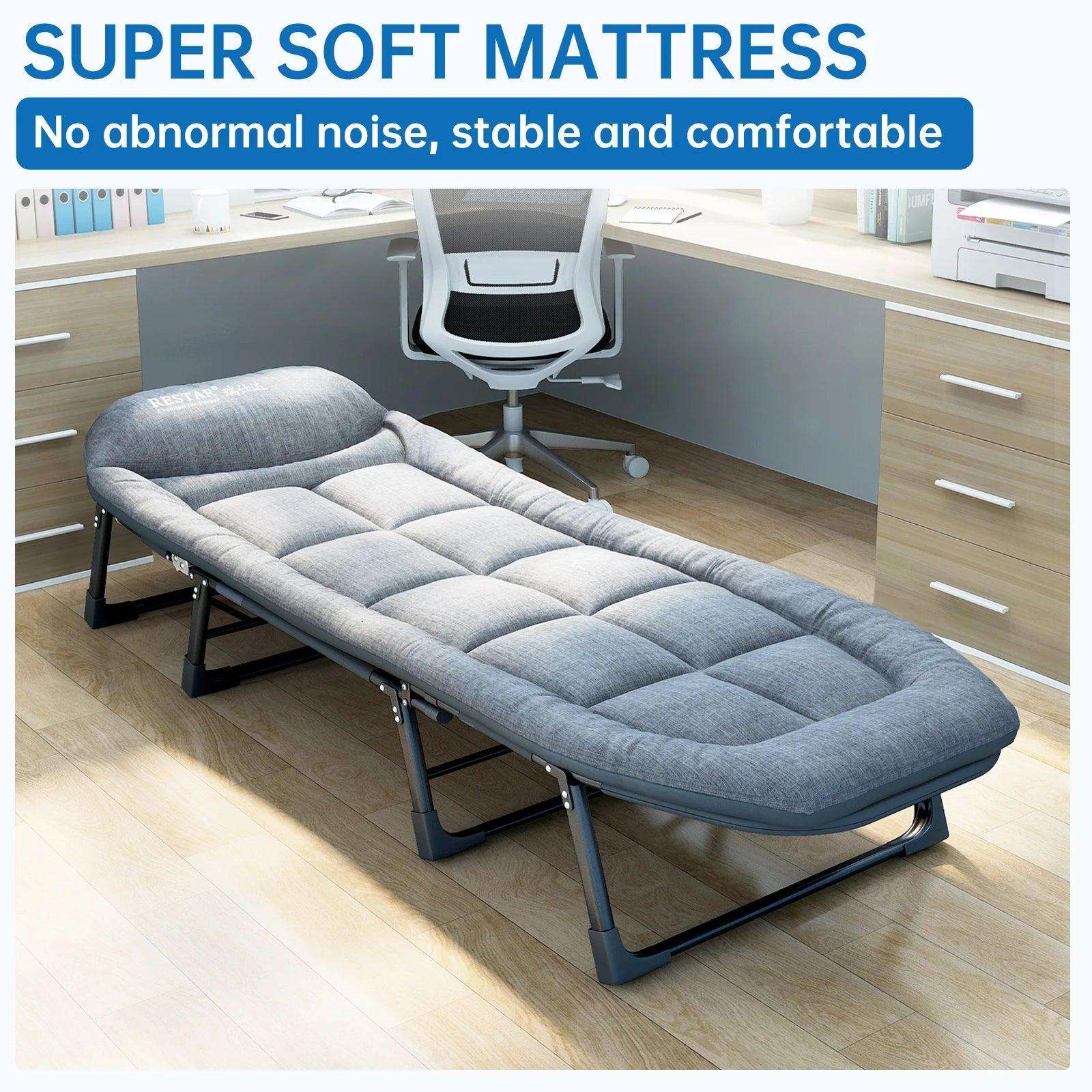 Niceway 6 Adjustable Positions Camping Cot with Mattress & Pillow for Adults 550LBS Heavy Duty Sleeping Cot Outdoor Folding Bed - PulinGO