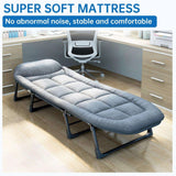 Niceway 6 Adjustable Positions Camping Cot with Mattress & Pillow for Adults 550LBS Heavy Duty Sleeping Cot Outdoor Folding Bed - PulinGO