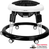 Ubravoo Round Baby Walker – Adjustable Folding Toddler Walker with 9 Height Levels, Universal Wheels & Compact Design (6–18 Months)