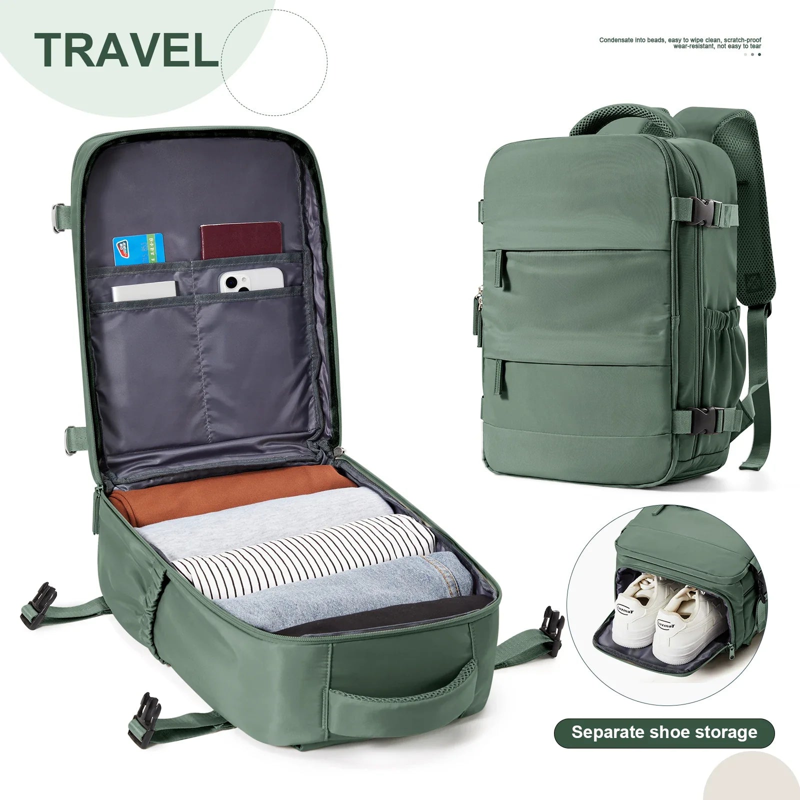 40x20x25 Cabin Travel Backpack – Ryanair Friendly Hand Luggage for Men & Women