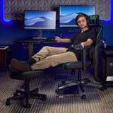 Eureka Ergonomic Multi-Use Gaming Foot Stool – Swivel Rolling Stool with Wheels, Adjustable Gaming Footrest & Compact Chair (Black)