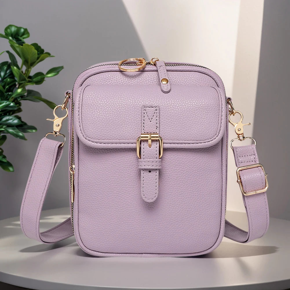 Unisex Vintage PU Leather Crossbody Bag – Anti-Theft Small Messenger Shoulder Satchel for Men & Women, Durable & Stylish