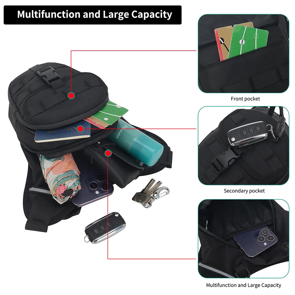 Waterproof Motorcycle Waist & Thigh Bag – Large-Capacity Drop Leg Riding Bag for Men, Outdoor Moto Travel & Adventure Gear