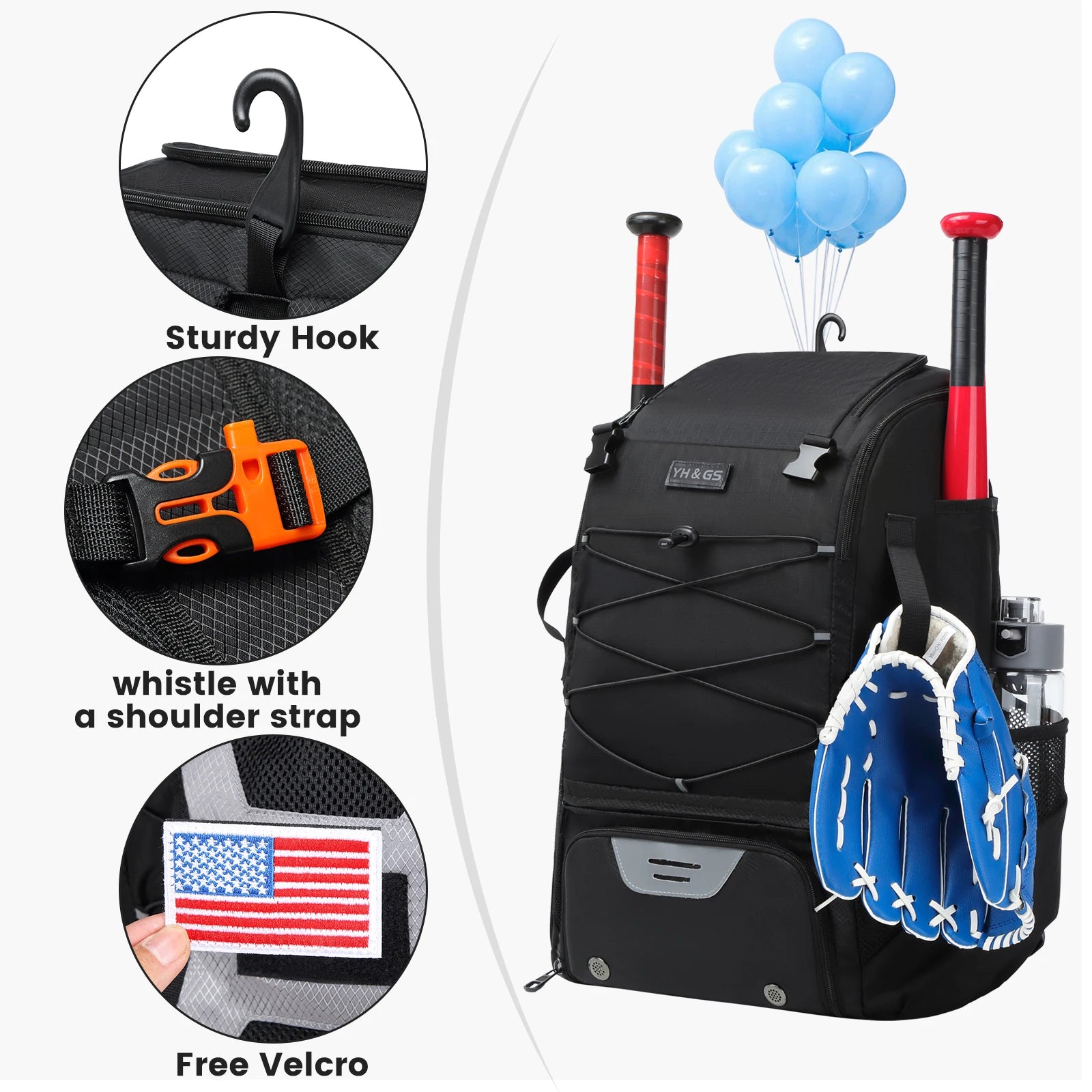 Baseball Equipment Bag – Large-Capacity Baseball Backpack with Shoe Compartment & Bat Sleeve