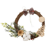Christmas Hanging Wreath Decoration – Festive PVC Door Décor with Bow, Berries, Santa & Reindeer Design
