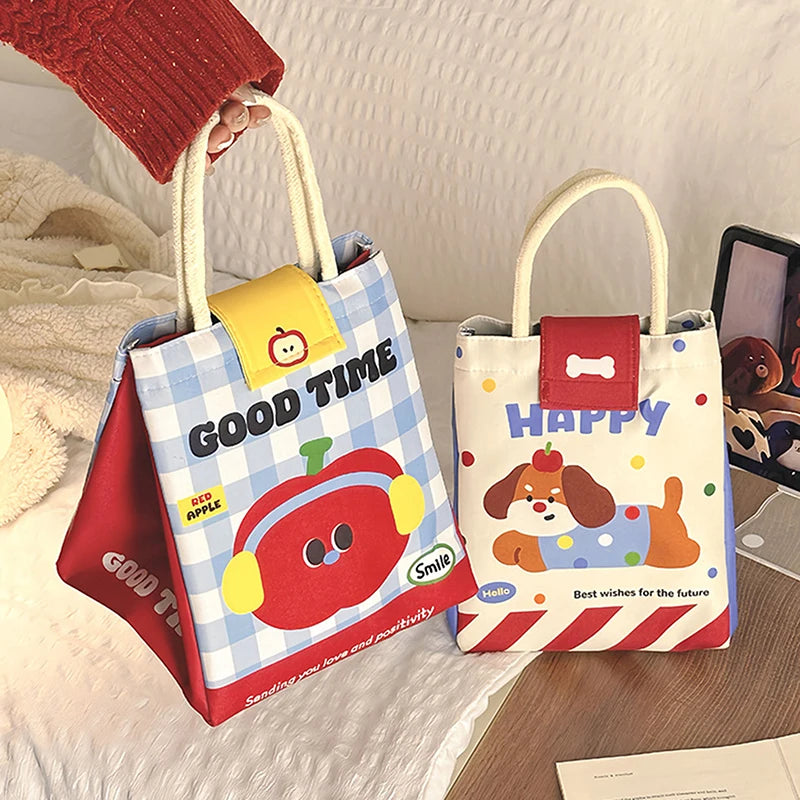 Cute Cartoon Insulated Lunch Bag – Waterproof Thermal Breakfast Organizer for Kids & Travel