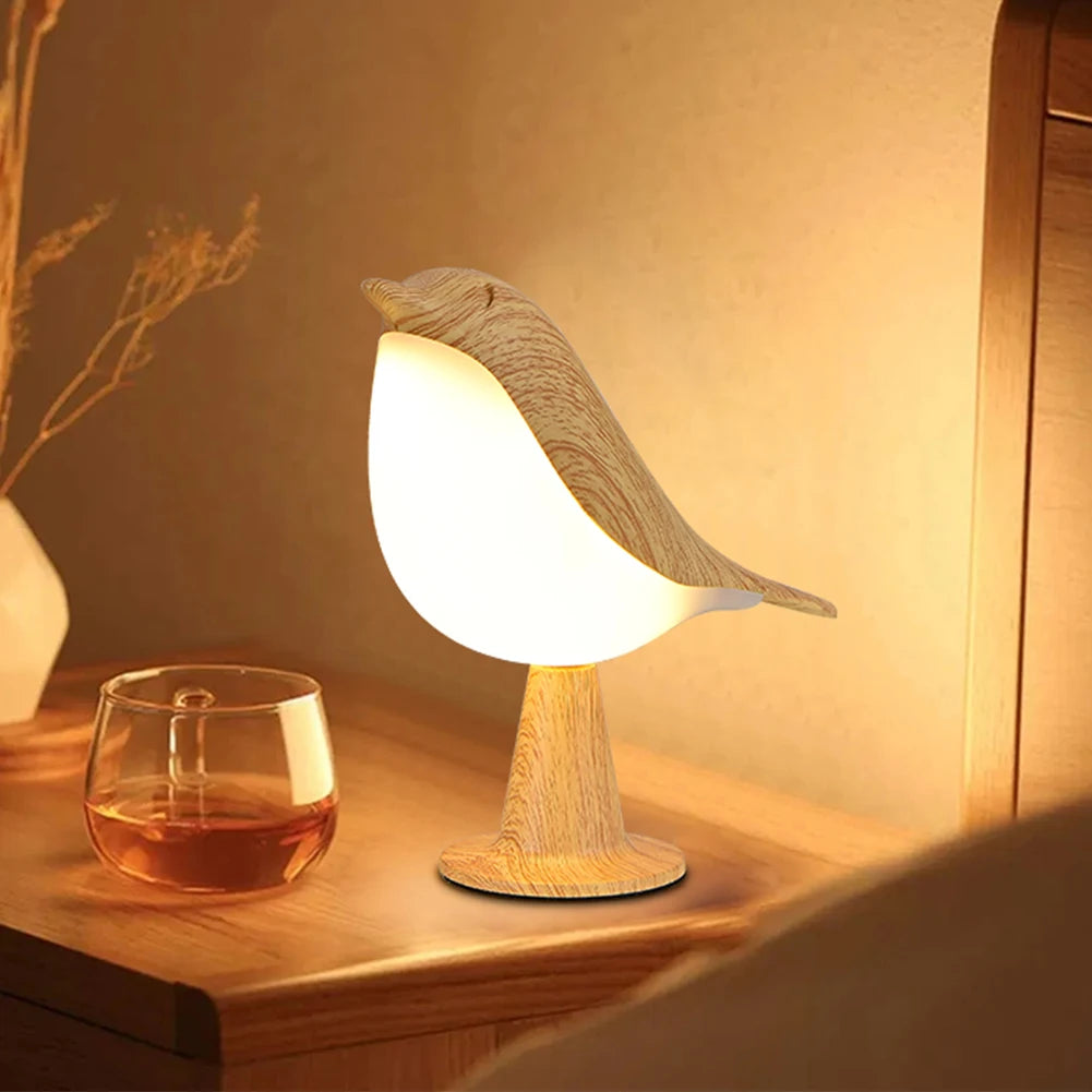 🕊️ LED Nightstand Lamp – Magpie Shape Touch Sensor Lamp with Aromatherapy Diffuser & 3-Level Brightness for Dorm & Bedroom