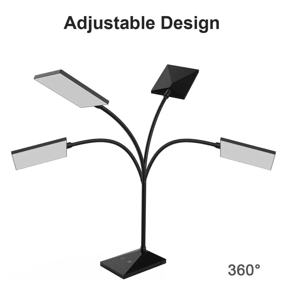 💡 12W 72-LED Flexible Desk Lamp – Touch Control Dimmable Study Light with Gooseneck Design & Eye-Protection