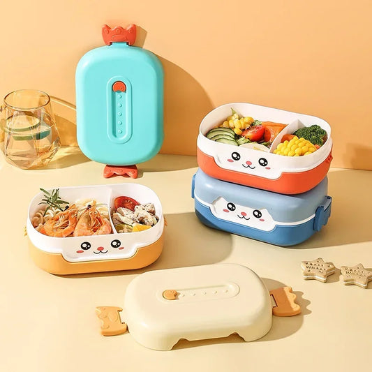 Charming Anime Cartoon Rectangular Leak-Proof Bento Lunch Box for Kids – Microwave Safe