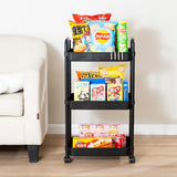 3-Tier Rolling Storage Cart with Wheels & Handle – Mobile Utility Trolley for Bathroom, Kitchen, Office, Laundry