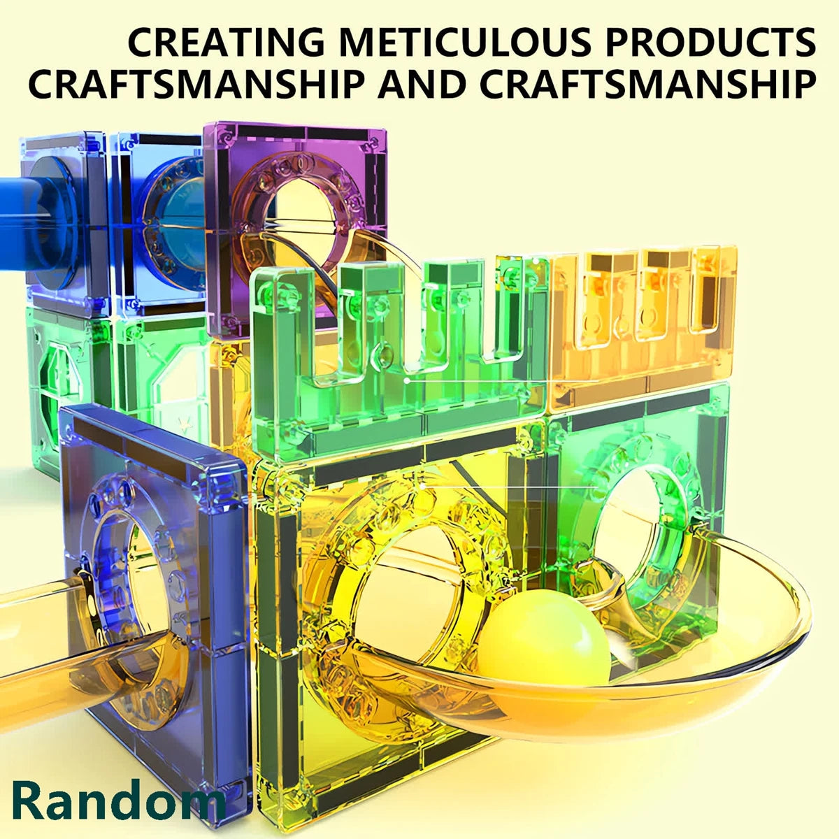 158PCS/200PCS Marble Run Magnetic Pipe Puzzle Set – DIY Construction Building Blocks STEM Toy for Kids Ages 3+, Creative Game Tiles