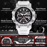 FOXBOX Men’s Sport Watch ⌚ – Shock Resistant, 50M Waterproof, LED Display, Alarm & Stopwatch