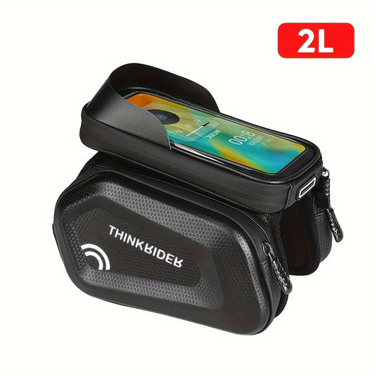 Waterproof Top-Tube Bike Frame Bag with 7″ Phone Pouch – Cycling Accessory for MTB & Commuter