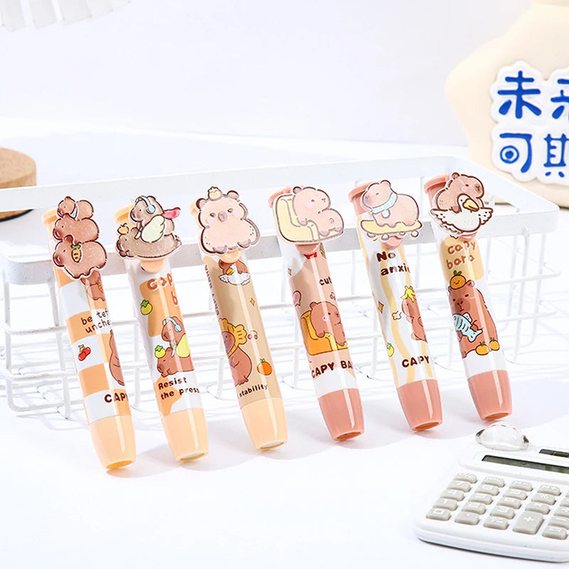 Kawaii Push-Pull Capybara Eraser – Soft School & Office Rubber Eraser for Kids