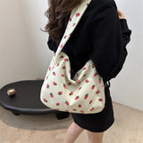 Cute Strawberry Corduroy Crossbody Bag for Women – Shoulder Satchel for Shopping & Dating