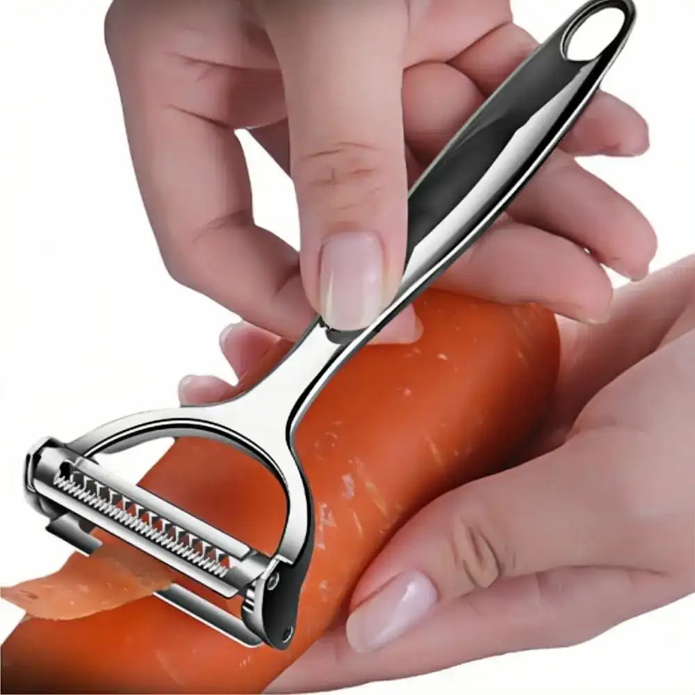 2-in-1 Multifunctional Vegetable Peeler – Dual-Blade Swedish Peeler & Julienne Slicer