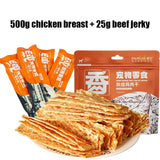 Dog Snacks Chicken Breast & Beef Jerky – Nutritious & Delicious Training Treats for Puppies & Adults (500g / 25g Packs)